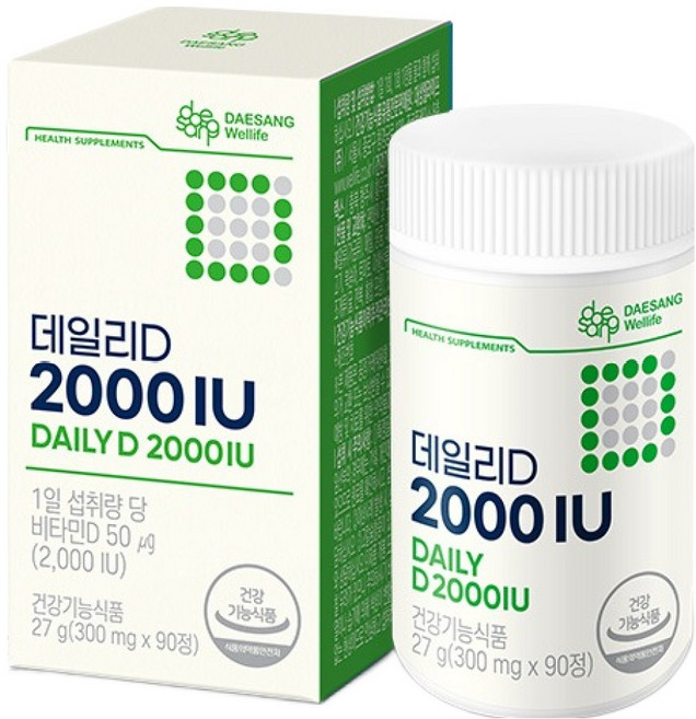 대상웰라이프 정품 데일리D 2000IU 90p, 90정, 1개