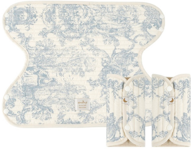 이몽 뜨왈드주이 양면 아기띠 침받이 어깨패드 2p + 앞보기 세트, 블루, 1세트