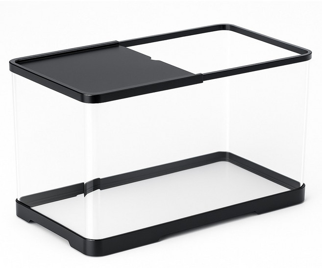 grovita 新材質輕量魚缸, 1個, 透明 + 黑色