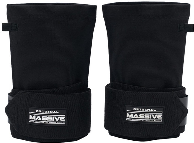 MASSIVE 폴리 무릎 스트랩 헬스보호대 2p, 블랙, 1개