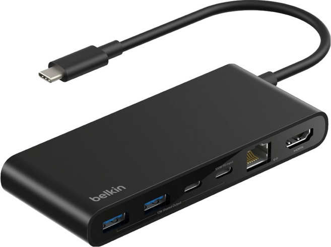 벨킨 connect 유니버셜 USB C 8in1 2.5Gbps 이더넷 10Gbps 4K 60Hz HDMI 100W PD 멀티 허브 INC024fqBK