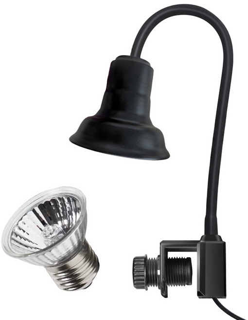 그로비타 파충류 소켓 코브라형 + 할로겐 조명 25w 세트, 블랙, 1세트