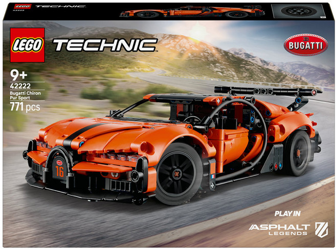 레고 테크닉 Bugatti Chiron Pur Sport 하이퍼카 42222, 혼합색상, 1개