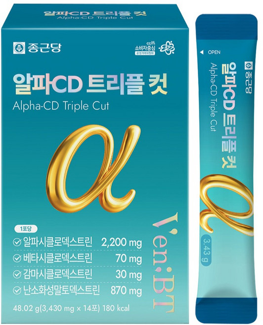 종근당 벤비티 알파CD 트리플 컷 2200 14포, 48.02g, 1개