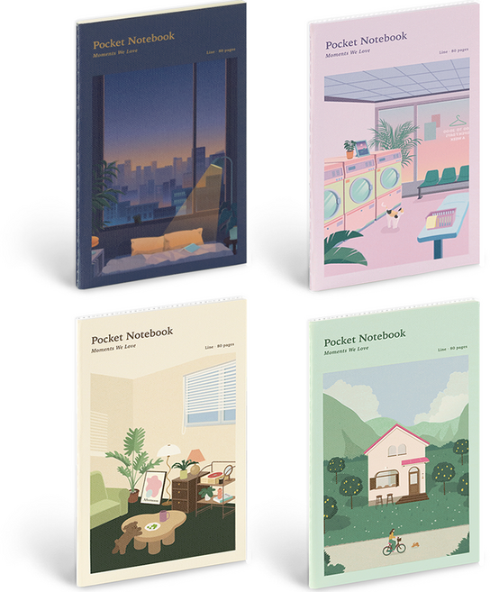 아이코닉 포켓노트 v.3 라인 4종 세트, 혼합색상, 1세트