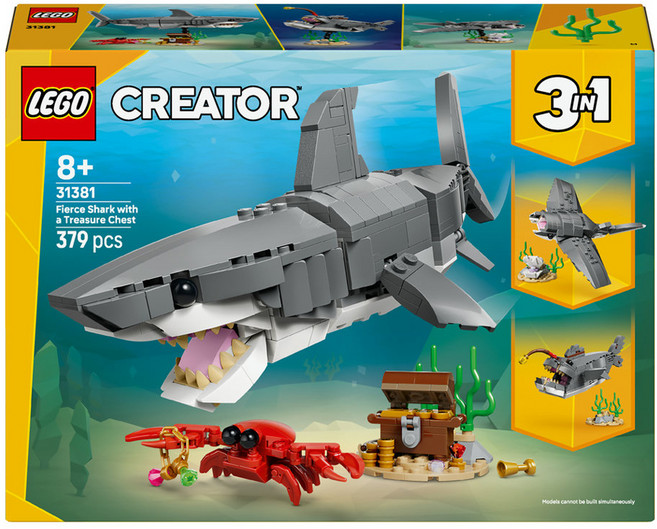 레고 크리에이터 상어와 보물상자 31381, 혼합색상, 1개