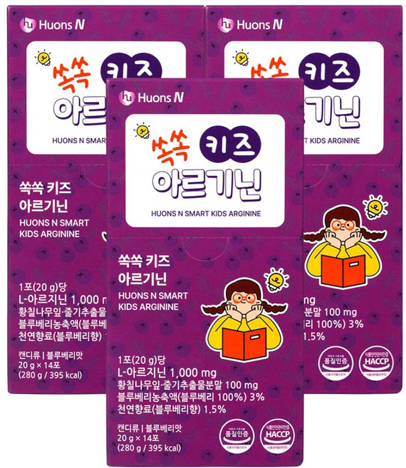 휴온스 쏙쏙 키즈 아르기닌 14p, 280g, 3개
