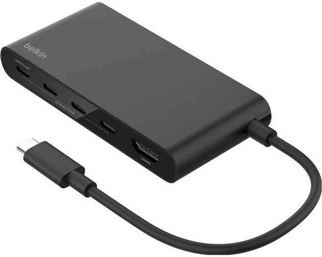 벨킨 connect USB C 5 in 1 10Gbps 4K 60Hz HDMI 100W PD 멀티 포트 허브 AVC021fqBK, 1개