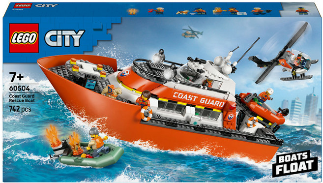 레고 시티 해안 경비대 구조 보트와 헬리콥터 60504, 혼합색상, 1개