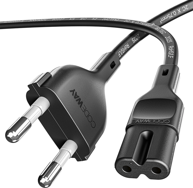 코드웨이 국산 AC 8자코드 전원케이블 블랙, 1개, 1.2m