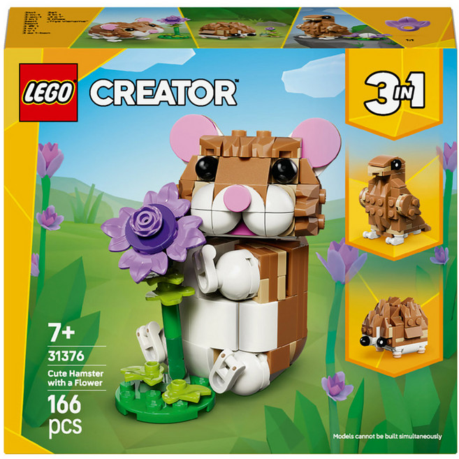 레고 크리에이터 귀여운 햄스터와 꽃 31376, 혼합색상, 1개