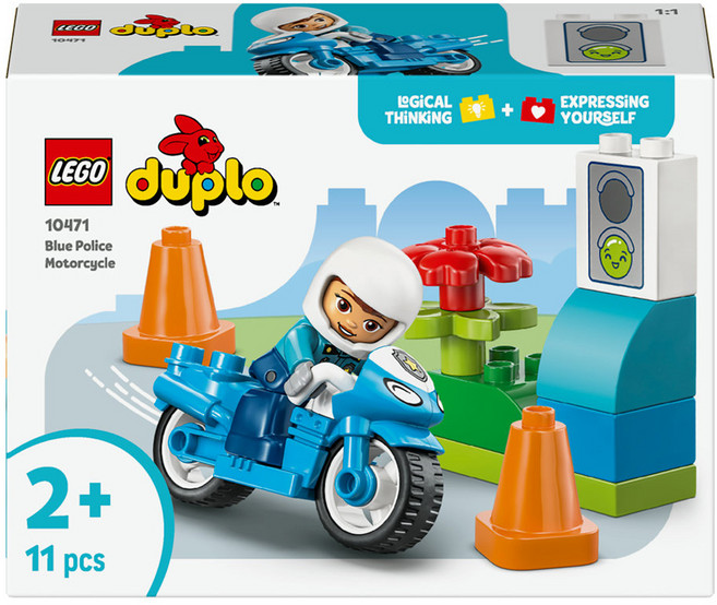 레고 듀플로 파란색 경찰 모터사이클 10471, 혼합색상, 1개
