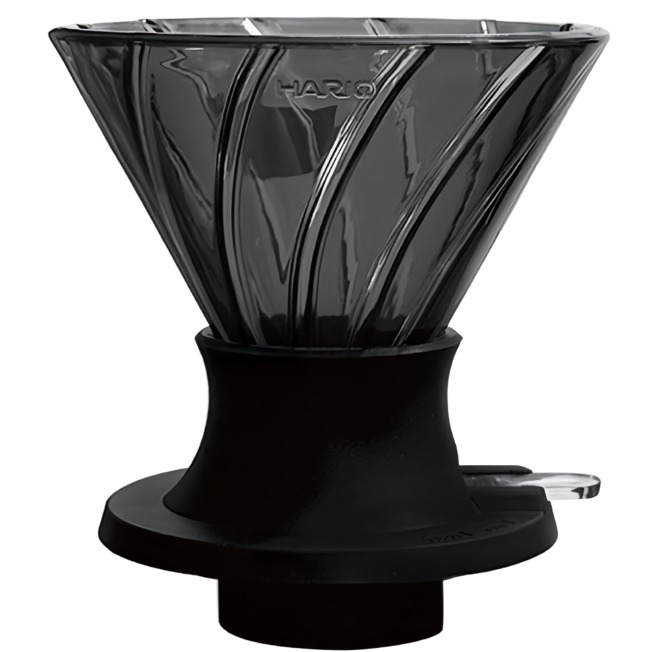 HARIO 好璃奧 凹肋樹脂浸漬式濾杯 透明黑, 1個, 濾杯, 600ml