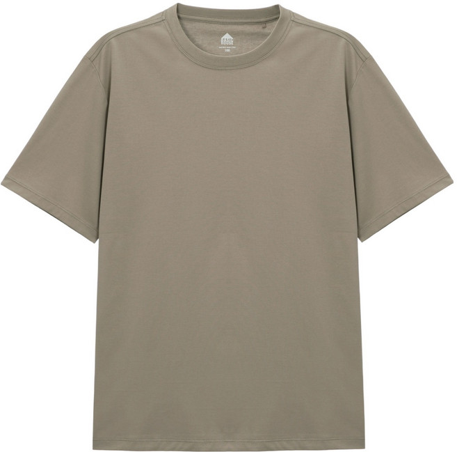 베이직하우스 남성용 아스킨 세미 오버핏 라운드넥 반팔 티셔츠