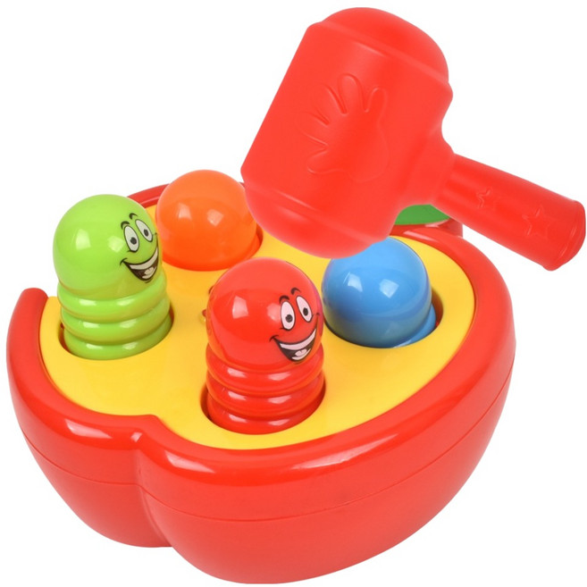 오즈토이 사과 애벌레 망치놀이 166-3, 빨강, 1개