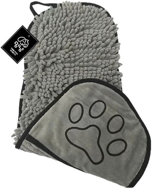 멍냥 반려동물 강력 흡수 빠른 건조 포켓타입 드라이 펫타월, 그레이, 1개
