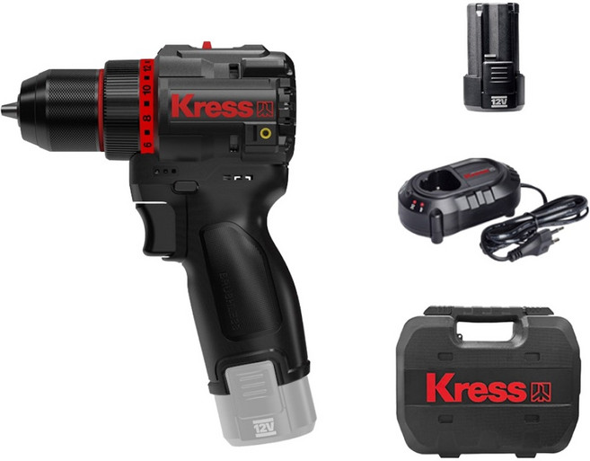 크레스 충전드릴 세트 12V 2.0Ah BL KU204.1, 1세트