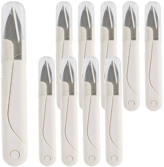 KHOOMIE 附安全保護蓋裁縫用不鏽鋼紗剪 5W0913, 10個, 白色