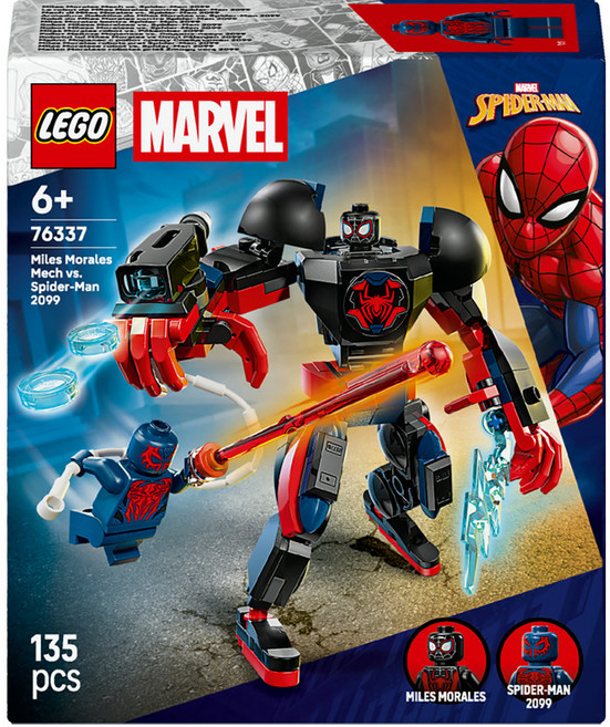 레고 슈퍼히어로 Marvel 마일스 모랄레스 로봇 대 스파이더맨 2099 76337, 혼합색상, 1개