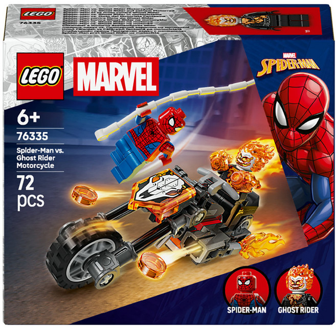 레고 슈퍼히어로 Marvel 스파이더맨 대 고스트 라이더 모터사이클 76335, 혼합색상, 1개