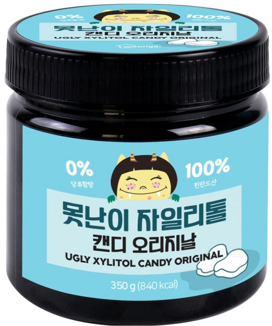 wooriga. 醜萌木糖醇糖果 原味, 350g, 1個
