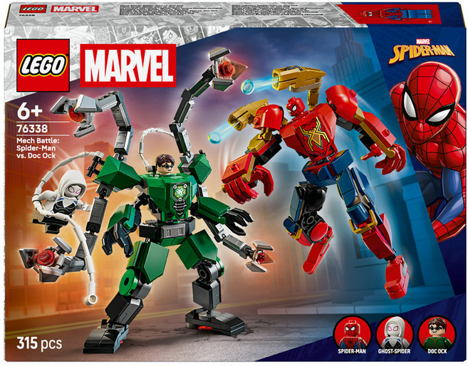 레고 슈퍼히어로 Marvel 로봇 전투 스파이더맨 대 닥터 옥토퍼스 76338, 혼합색상, 1개