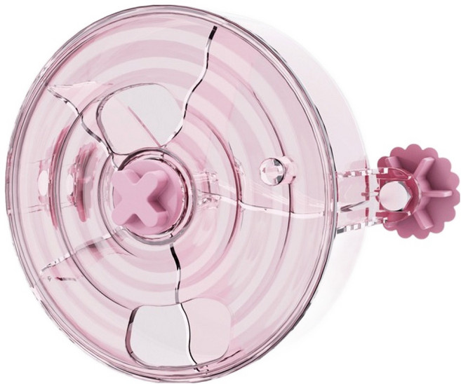 랜보어 앵무새 회전 간식장난감 11.9 x 11.9 x 4 cm, 핑크, 1개