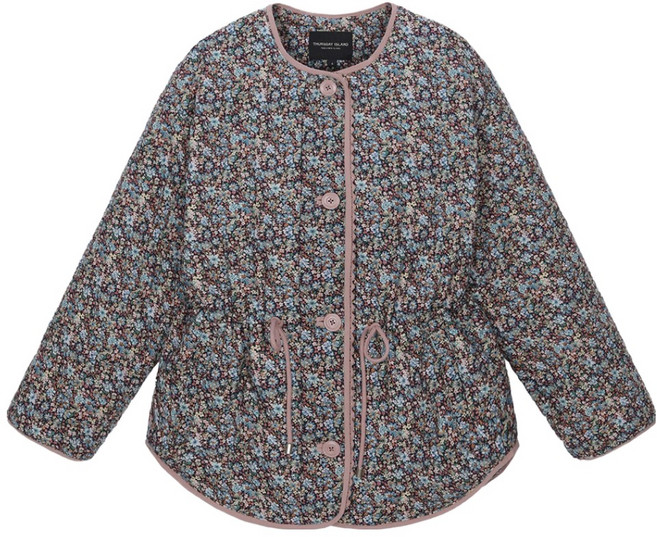 써스데이아일랜드 하프기장 퀼팅 라운드 면 점퍼 T252MJP321W T252MJP322W