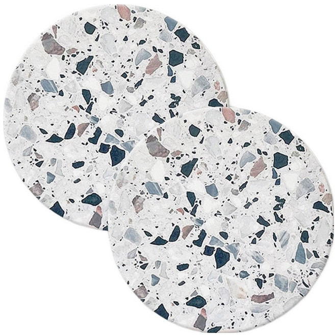 스토리빙 규조토 티코스터 컵받침, 그레이, 2개