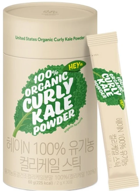 대상웰라이프 헤이N 100% 유기농 컬리케일 스틱 30p, 60g, 1개 - 쿠팡