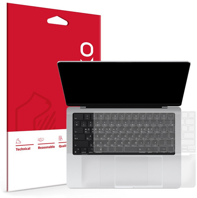 스코코 슬림 TPU 키보드 키스킨 + 팜레스트 필름 세트 맥북프로 14 M5, 투명, 1세트