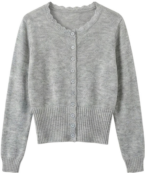 소니오 여성용 레이스 라인 봄 가디건