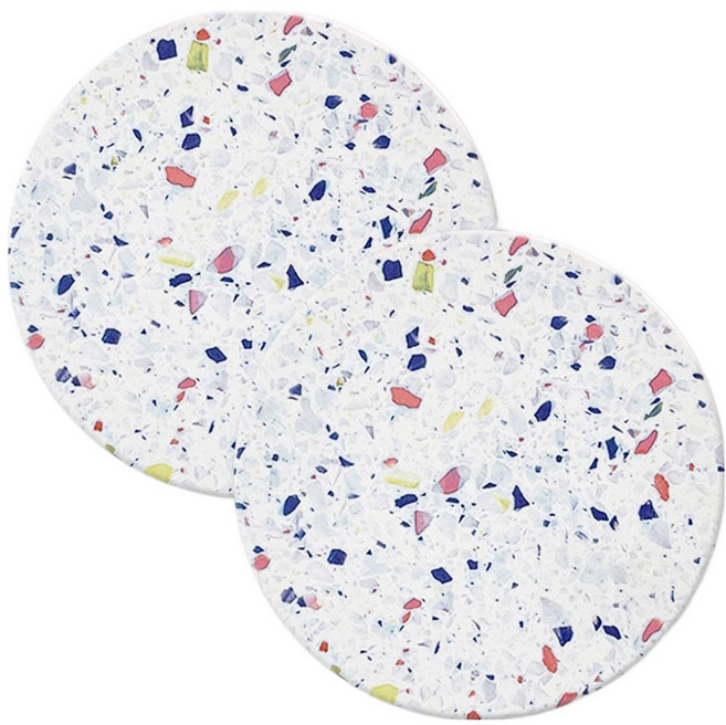 스토리빙 규조토 티코스터 컵받침, 블루, 2개