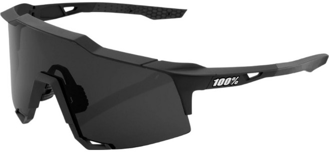 100퍼센트 스포츠 스피드크래프트 선글라스 60007-00001, 소프트 택트 블랙 스모크 렌즈, 1개