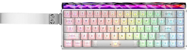 AULA Hero68HE 아우라 독거미 8K 유선 키보드 실버, 미스트 화이트, 마그네틱축(자석축)