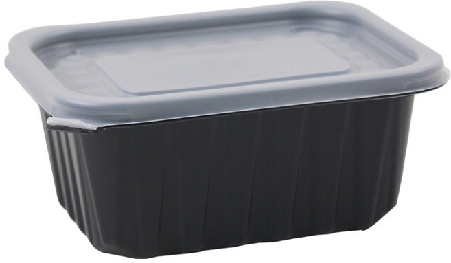 아이엔피 미니 PP사각 죽용기 400ml 블랙, 20개, 1개입