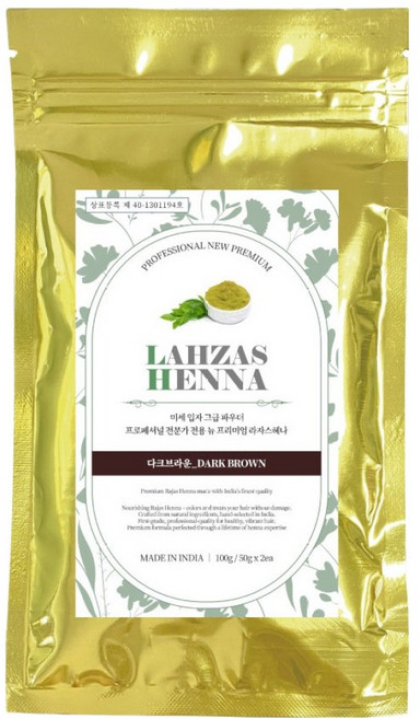 LAHZAS HENNA 專業級新款頂級染髮劑 100g, 深棕色, 1個