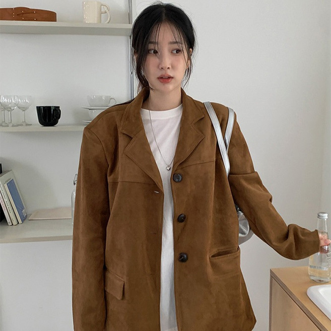 루나걸 여성용 레모라스 스웨이드 자켓 L26SPJK112405