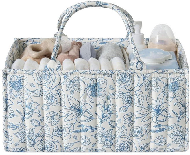 블룸홈 기저귀 정리함, 플로럴 블루, 1개