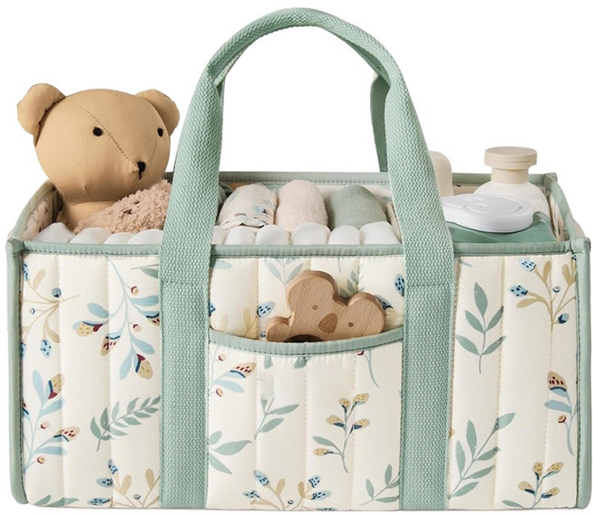 블룸홈 기저귀 정리함, 플로럴 그린, 1개