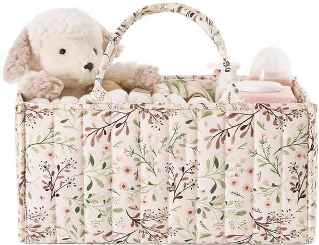 블룸홈 기저귀 정리함, 플로럴 로즈아이보리, 1개
