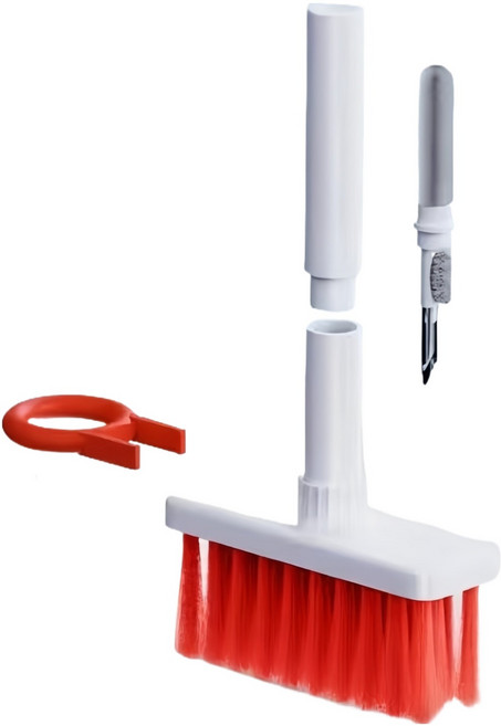 포스트로드 키보드 먼지털이 틈새 청소 브러쉬, 흰색 + 빨강, 1개