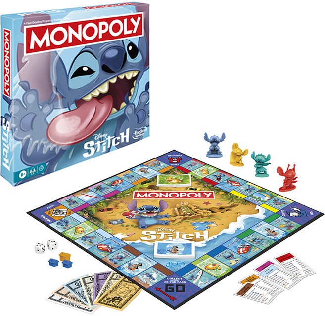 MONOPOLY 보드게임 모노폴리 스티치 G0388, 1개, 혼합색상