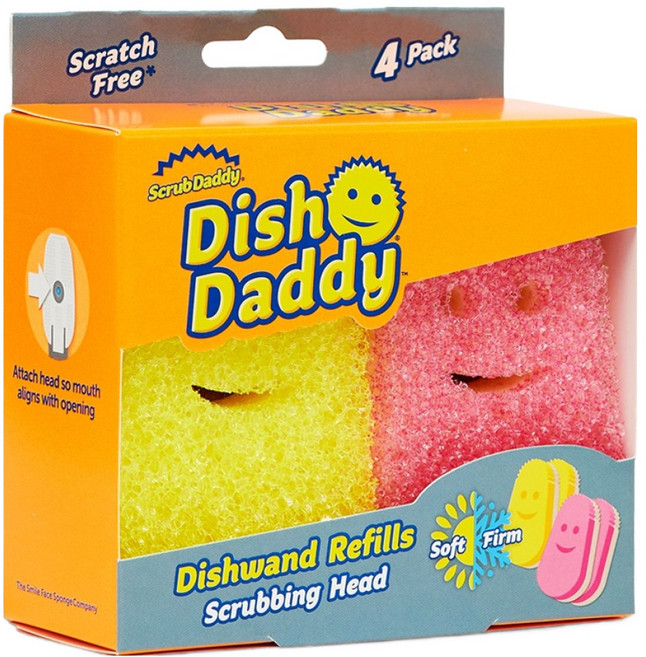 스크럽대디 디쉬 대디 클리닝 스틱 멀티 컬러 리필 2종 x 2p 세트, 1세트