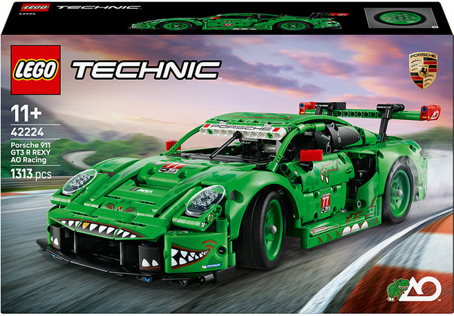 레고 테크닉 42224 Porsche 911 GT3 R REXY AO 레이싱카, 혼합색상, 1개