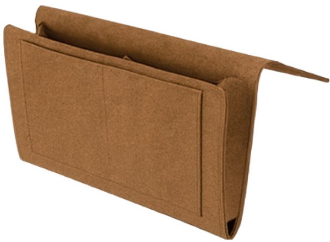 라이프포인트 침대 사이드 수납 포켓, 브라운