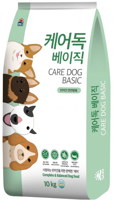 사조동아원 케어독 전영령 강아지 베이직 건식사료, 10kg, 1개, 곡물