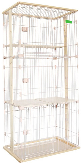 3baby 三個寶 4層 貓籠, 原木色, 1個