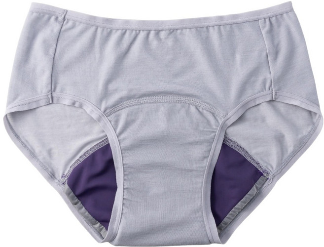 GoMoond 月亮褲 棉感日用中腰吸血內褲, 隱形灰