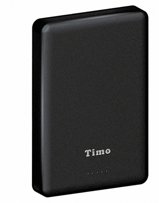 Timo 超薄三合一磁吸電源 10000mAh Type-C 1個, 黑色, HQ-PW002